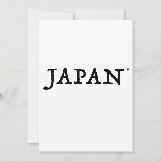 Japan - minimalistic typography card karte (Vorderseite)