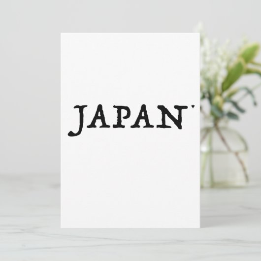 Japan - minimalistic typography card karte (Stehend Vorderseite)