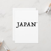 Japan - minimalistic typography card karte (Vorderseite/Rückseite Beispiel)