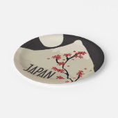 Japan mit Bergbaum und Mond feiern Pappteller (Schrägansicht)