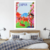 Japan mit Hirsch Leinwanddruck (Insitu (Schlafzimmer))