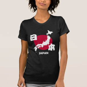 Japan mit Karte und Flagge T-Shirt