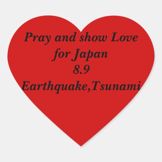 Japan mit Liebe_ Herz-Aufkleber (Vorderseite)