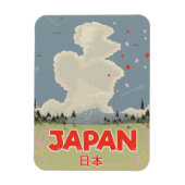 Japan Mount Fiji Vintager Cartoon Magnet (Vertikal)
