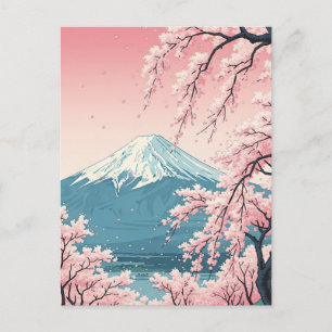 Japan Mount Fuji Fujisan Cherry Blüten Postkarte