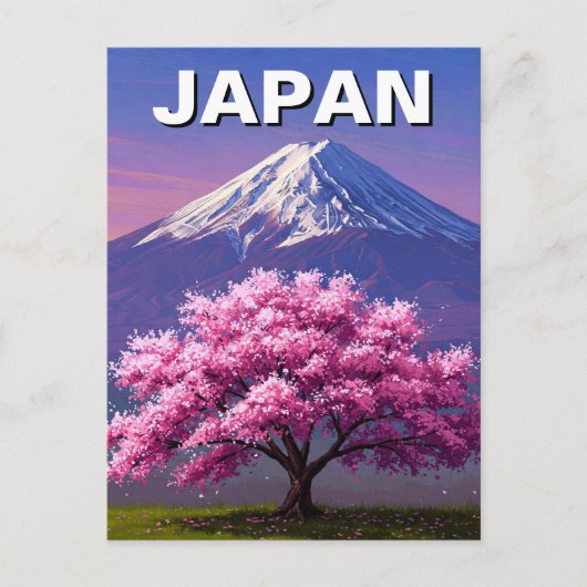 Japan Mount Fuji Fujisan Cherry Blüten Postkarte (Vorderseite)