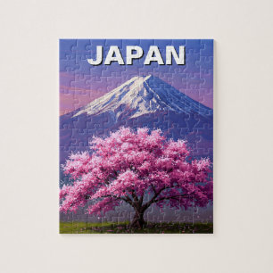 Japan Mount Fuji Fujisan Cherry Blüten Postkarte Puzzle