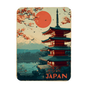 Japan Mount Fuji Pagode vintage Magnet