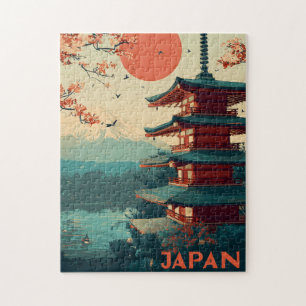 Japan Mount Fuji Pagode vintage Puzzle