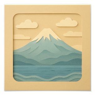JAPAN   Mount Fuji   Papierschneiden Fotodruck