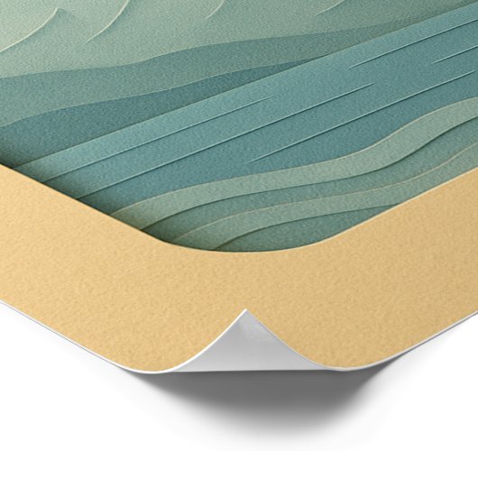 JAPAN | Mount Fuji | Papierschneiden Poster (Ecke)