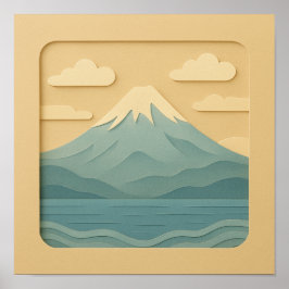 JAPAN | Mount Fuji | Papierschneiden Poster