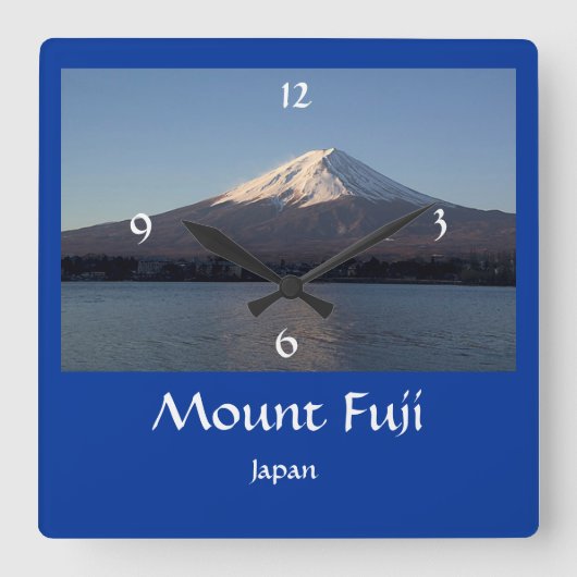 Japan - Mount Fuji Picture Wall Clock Quadratische Wanduhr (Vorderseite)