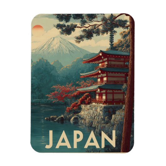Japan Mount Fuji vintage Magnet (Vertikal)