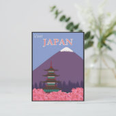 Japan Mount Fuji Vintage Reise Postkarte (Stehend Vorderseite)