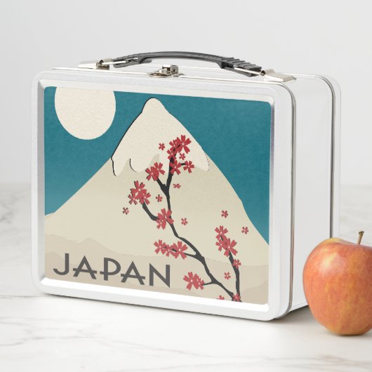 Japan Mountain and Tree Graphic Metall Brotdose (Beispiel)