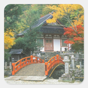 Japan, Nara, Ryuzenji-Tempel Quadratischer Aufkleber