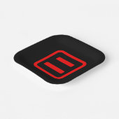 Japan Nummer zwei 二 【Ni】 Kanji Pappteller (Gewinkelt)