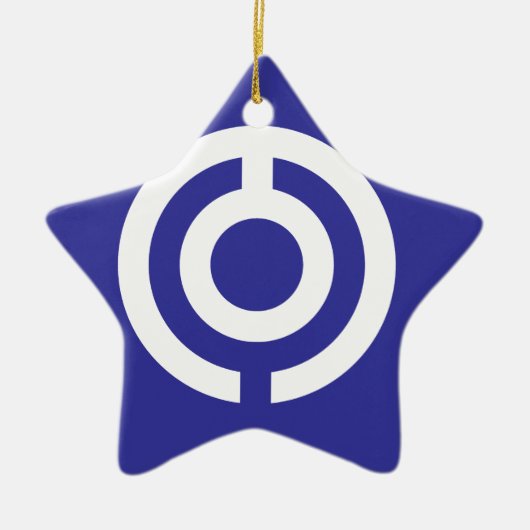 Japan-Okinawa Flagge Keramik Ornament (Vorne)