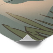 Japan Orange Baum im Nebel Poster (Ecke)