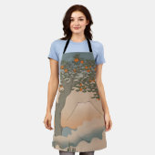 Japan Orange Baum im Nebel Schürze (Getragen)