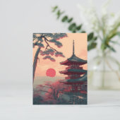 Japan Padoda vintage Postkarte (Stehend Vorderseite)