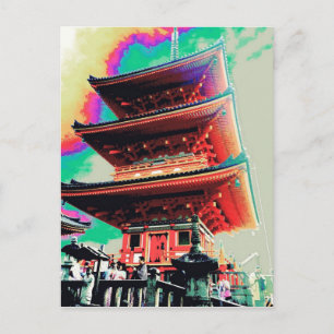 Japan Pagoda Psychedelic Series Postkarte