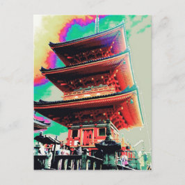 Japan Pagoda Psychedelic Series Postkarte