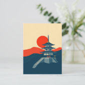 Japan Pagoda Vintage Reise Kunst Tempel Postkarte (Stehend Vorderseite)