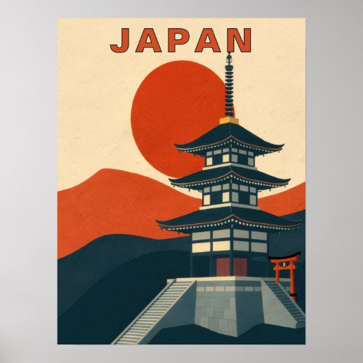 Japan Pagode Tempel Reise Kunst Poster (Vorne)