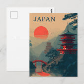 Japan Pagode vintage Postkarte (Vorne/Hinten)
