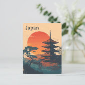Japan Pagode vintage Postkarte (Stehend Vorderseite)
