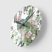 Japan Peacock Birds Crabapple Blossoms Wall Clock Runde Wanduhr (Winkel)