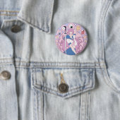 Japan Pink Anime Schoolgirl Art Nouveau Button (Beispiel)