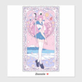 Japan Pink Anime Schoolgirl Art Nouveau Sticker (Blatt)