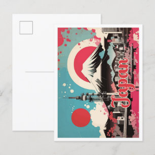 Japan Pop Art Travel Illustration Postkarte