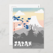 Japan Postkarte mit Pagoda und Fuji (Vorne/Hinten)