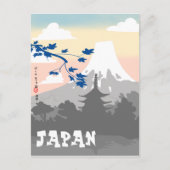 Japan Postkarte mit Pagoda und Fuji (Vorderseite)