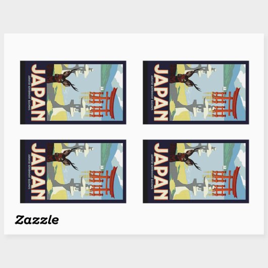 Japan Rechteckiger Aufkleber (Blatt)