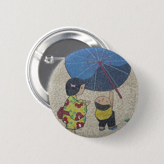 Japan-Regenschirm Button (Vorne & Hinten)
