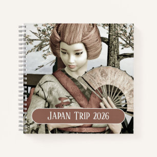 Japan Reise 2026 Vintage Geisha Sakura Kunst Notizblock
