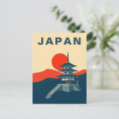 Japan Reise Kunst Pagode Tempel Vintage Postkarte (Stehend Vorderseite)