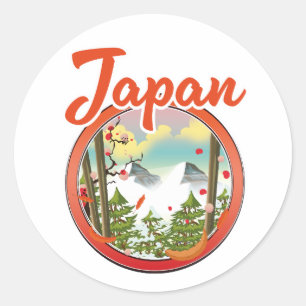 Japan Reise Logo Runder Aufkleber