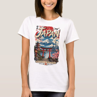 Japan Reise T-Shirt | Mount Fuji Vintage Japanisch