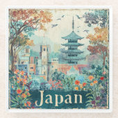 Japan Reiseplakat Glasuntersetzer (Vorderseite)