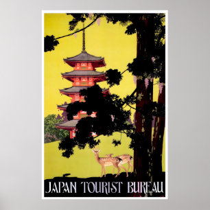 Japan Reiseplakat Japanische Kunst Touristenbüro Poster