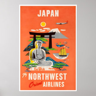 Japan Reiseplakat Poster Japanische Kunst Nordwest