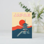 Japan Retro-Reise Kunst Pagode Tempel Postkarte (Stehend Vorderseite)