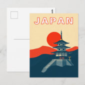Japan Retro-Reise Kunst Pagode Tempel Postkarte (Vorne/Hinten)