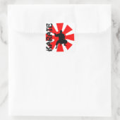 Japan Rising Sun Karate Stance Silhouette Quadratischer Aufkleber (Tasche)